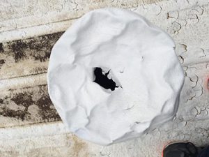 Commercial hail damaged Metal roof